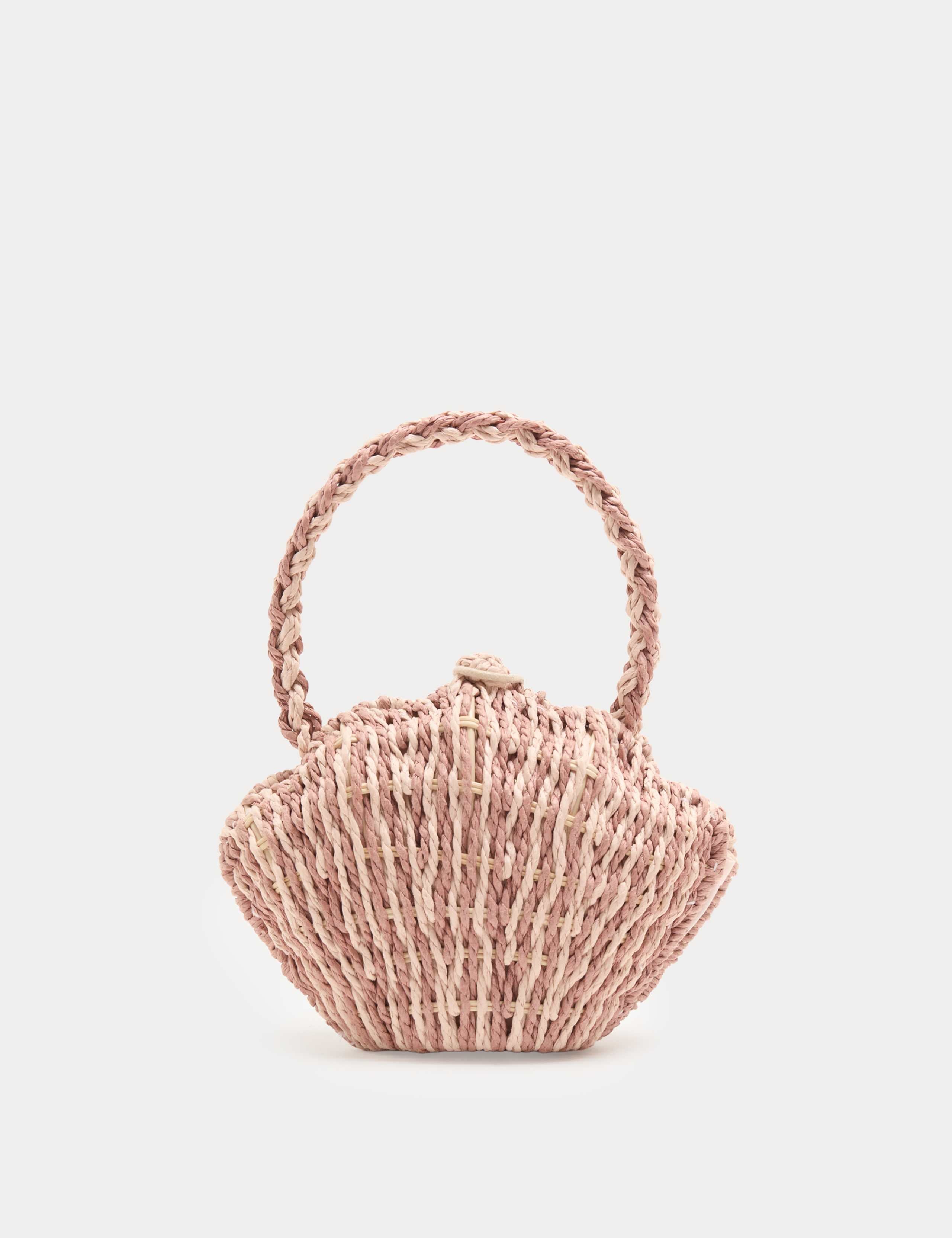Children's shell-shaped straw bag, imported from the UK