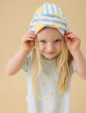 MORI Kids Striped Lemon Sun Hat 0-4 Yrs (British brand)