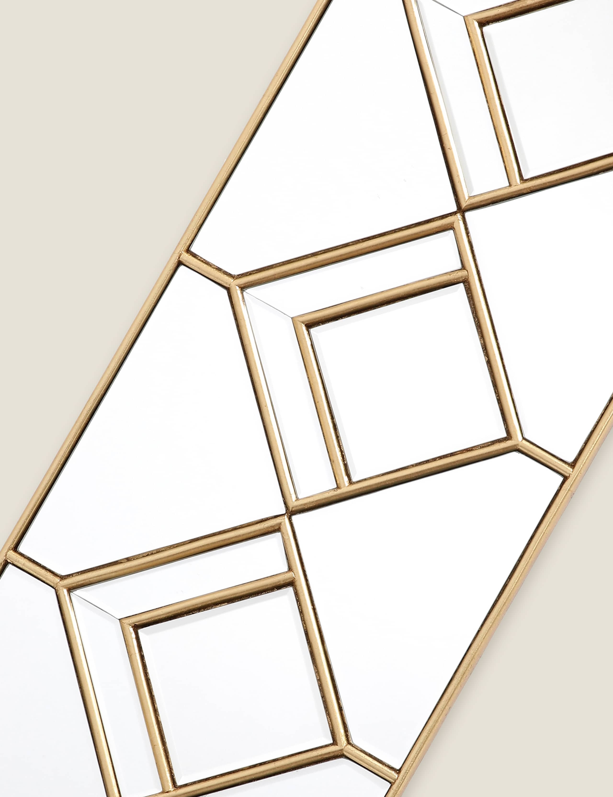 Dar rectangular hanging wall mirror with gold diamond pieces, imported from the UK