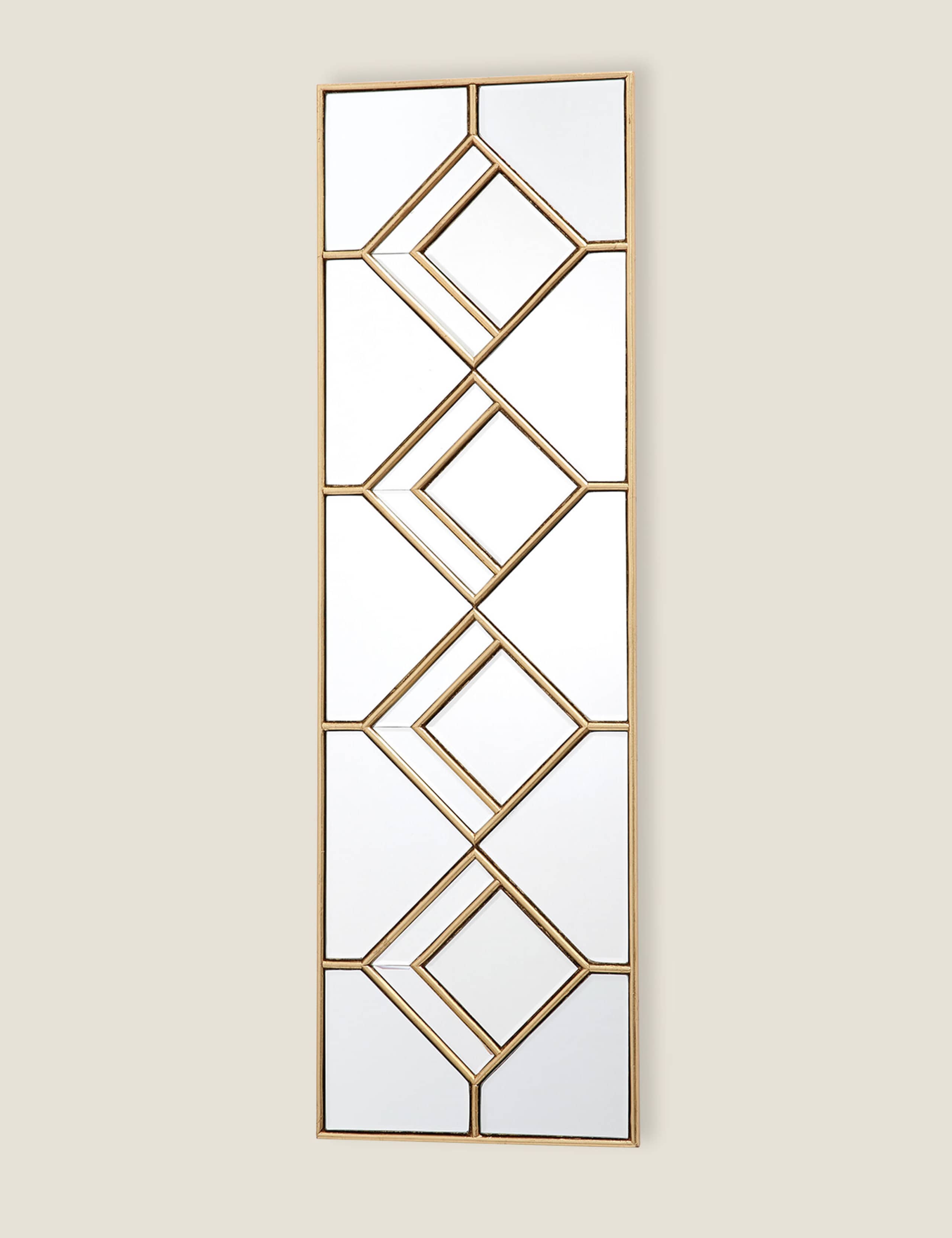 Dar rectangular hanging wall mirror with gold diamond pieces, imported from the UK