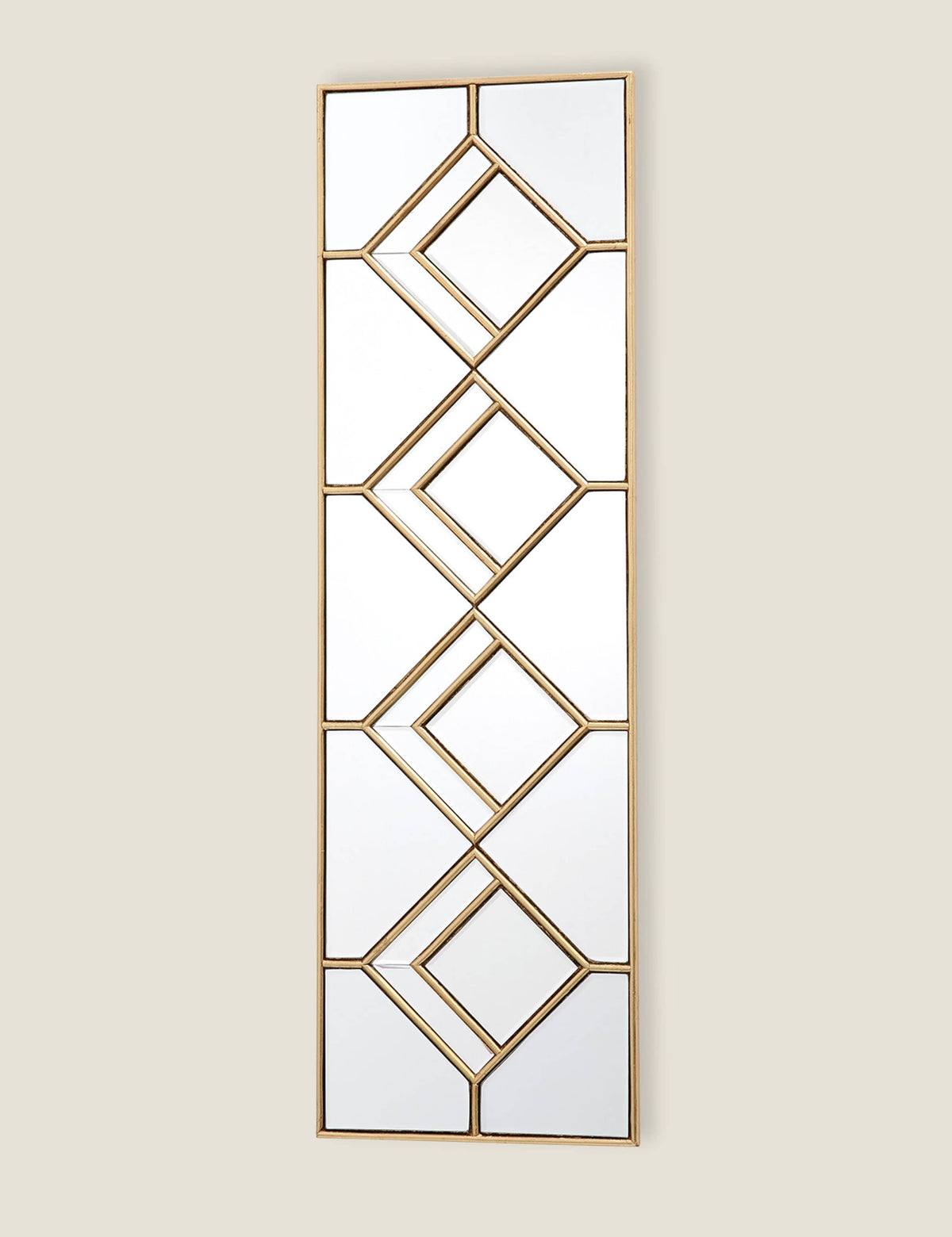 Dar rectangular hanging wall mirror with gold diamond pieces, imported from the UK