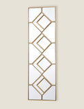 Dar rectangular hanging wall mirror with gold diamond pieces, imported from the UK