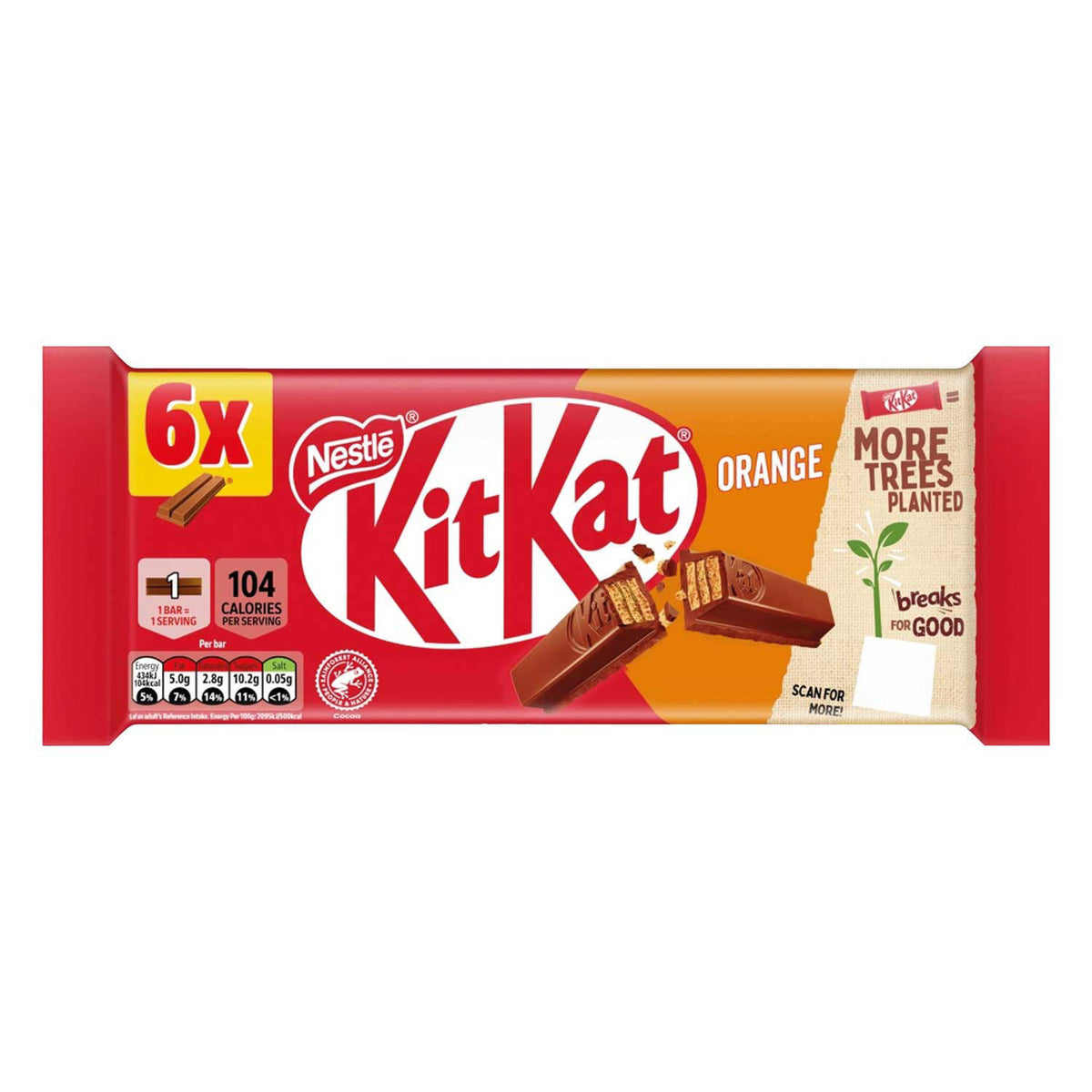 Kit Kat orange wafer chocolate 2 Finger 6 Pack (British brand)