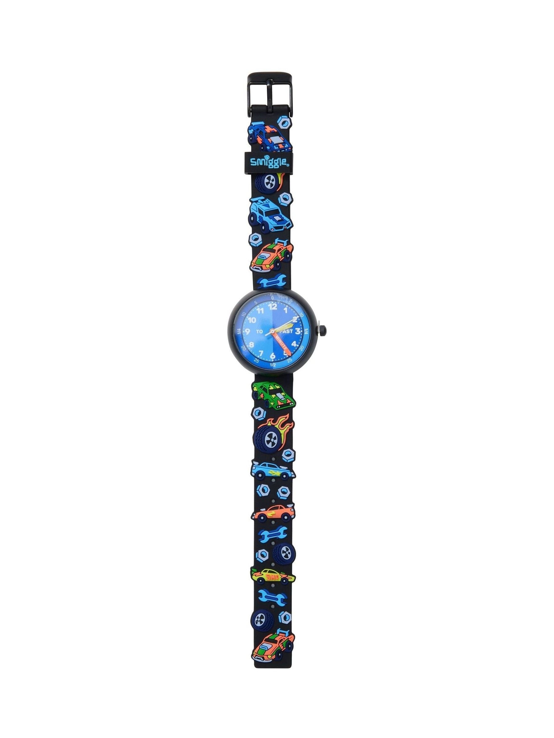 Smiggle Black Playtime Time Teacher analogue watch, imported from the UK