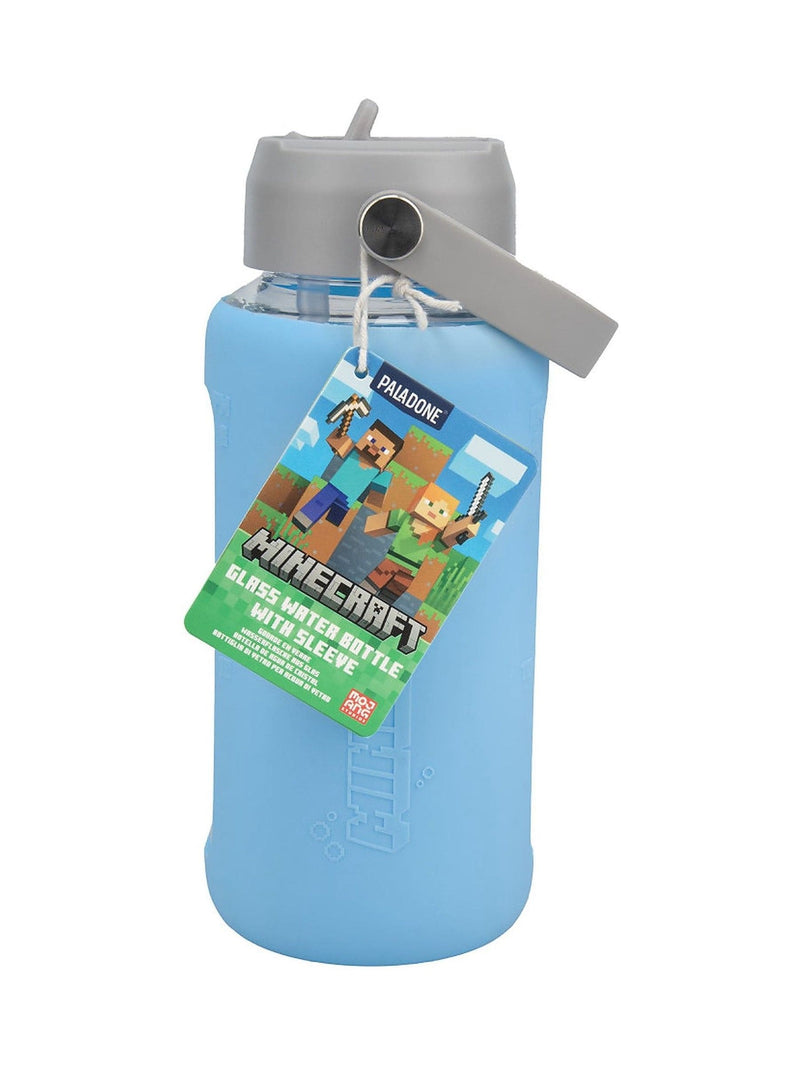 Paladone Minecraft Axolotl glass water bottle 800ml (British brand)