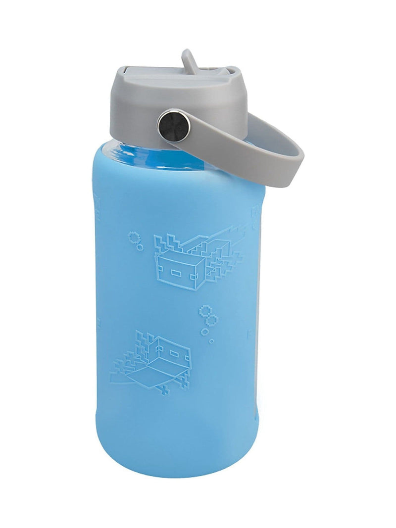 Paladone Minecraft Axolotl glass water bottle 800ml (British brand)