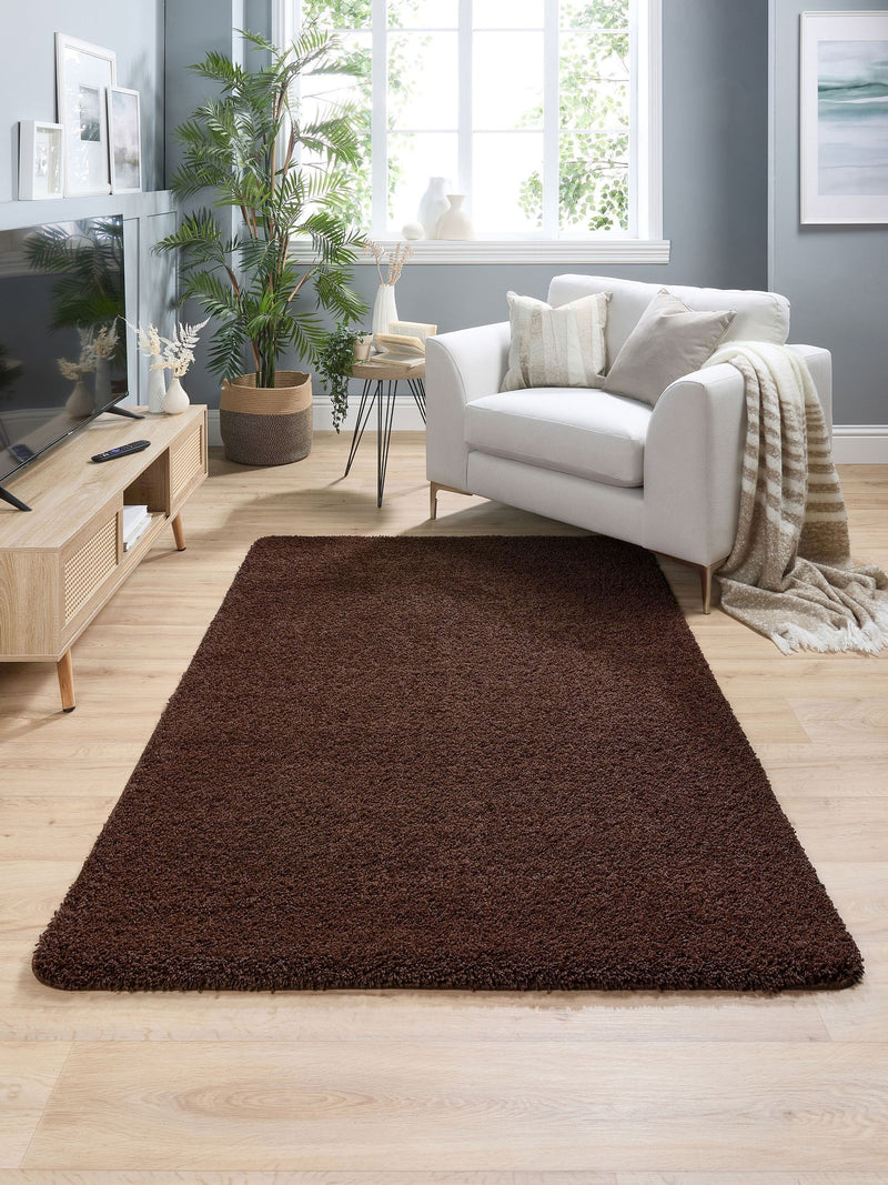 My Rug chocolate shaggy rug long pile - British product
