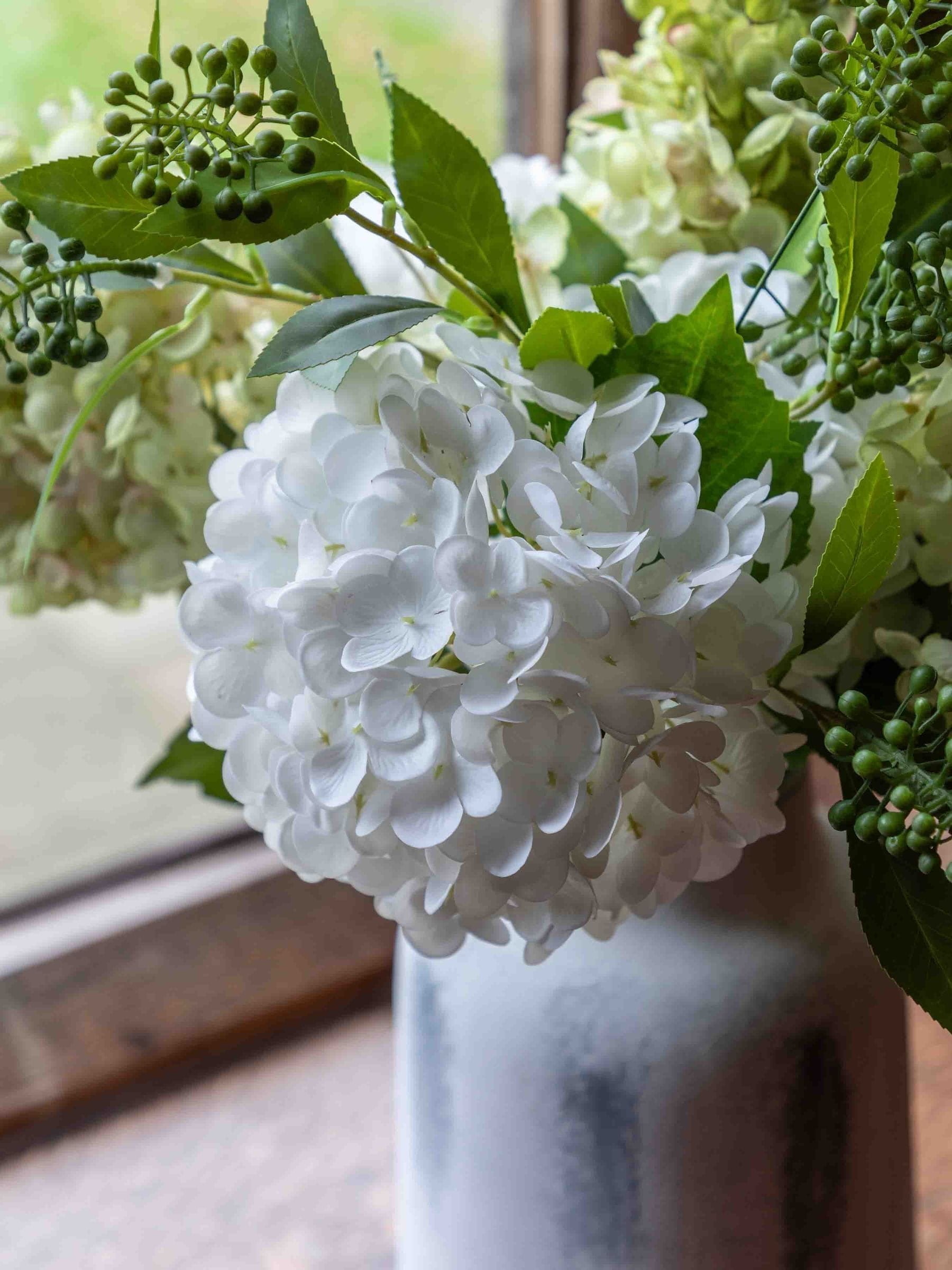 Gallery Home green heirloom hydrangea arrangement 62cm (British brand)