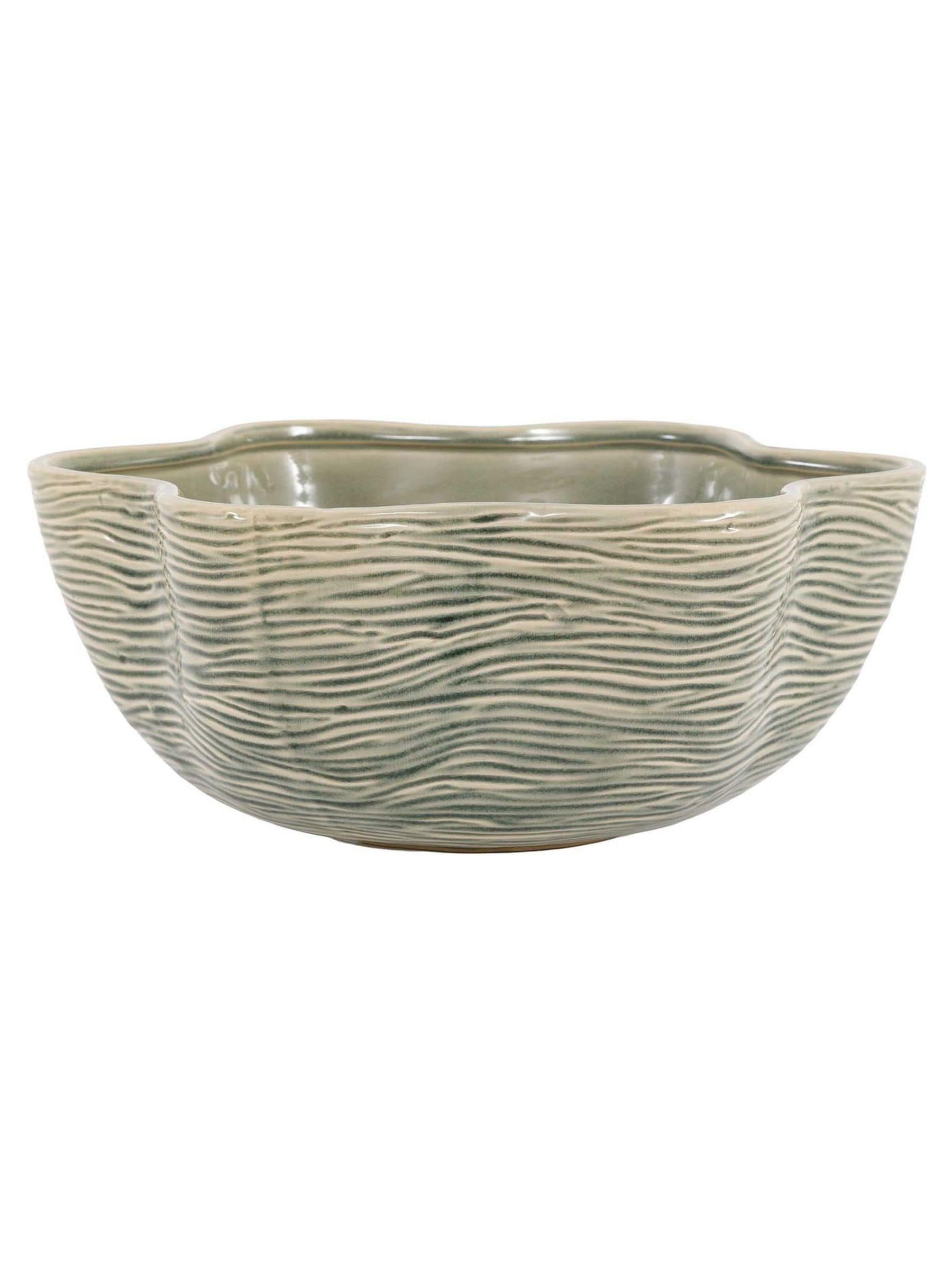 Gallery Home Green Garden Scalloped Bowl, imported from the UK