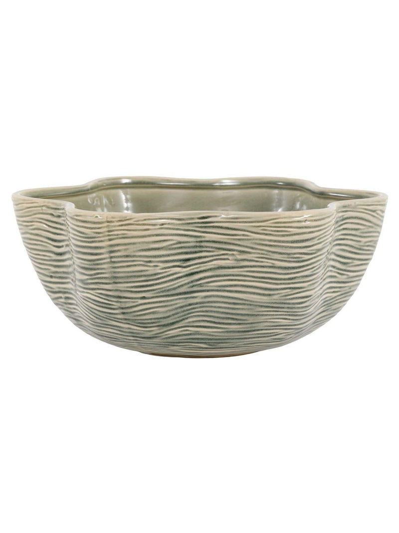 Gallery Home Green Garden Scalloped Bowl, imported from the UK