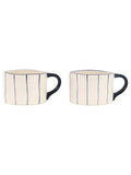 Gallery Home blue organic stripe ceramic mug 8cm - British product