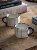 Gallery Home blue organic stripe ceramic mug 8cm - British product