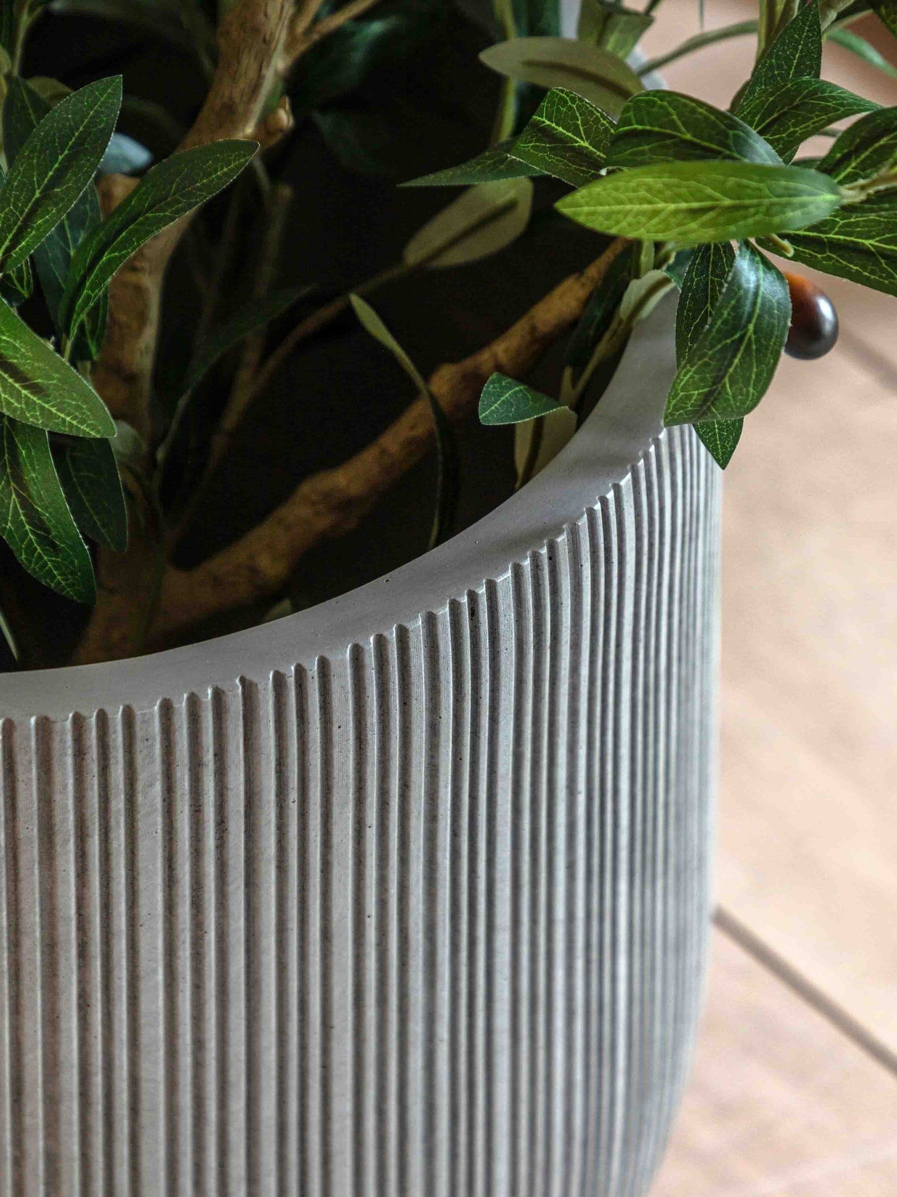 Gallery Home grey outdoor ribbed planter 37cm, imported from the UK