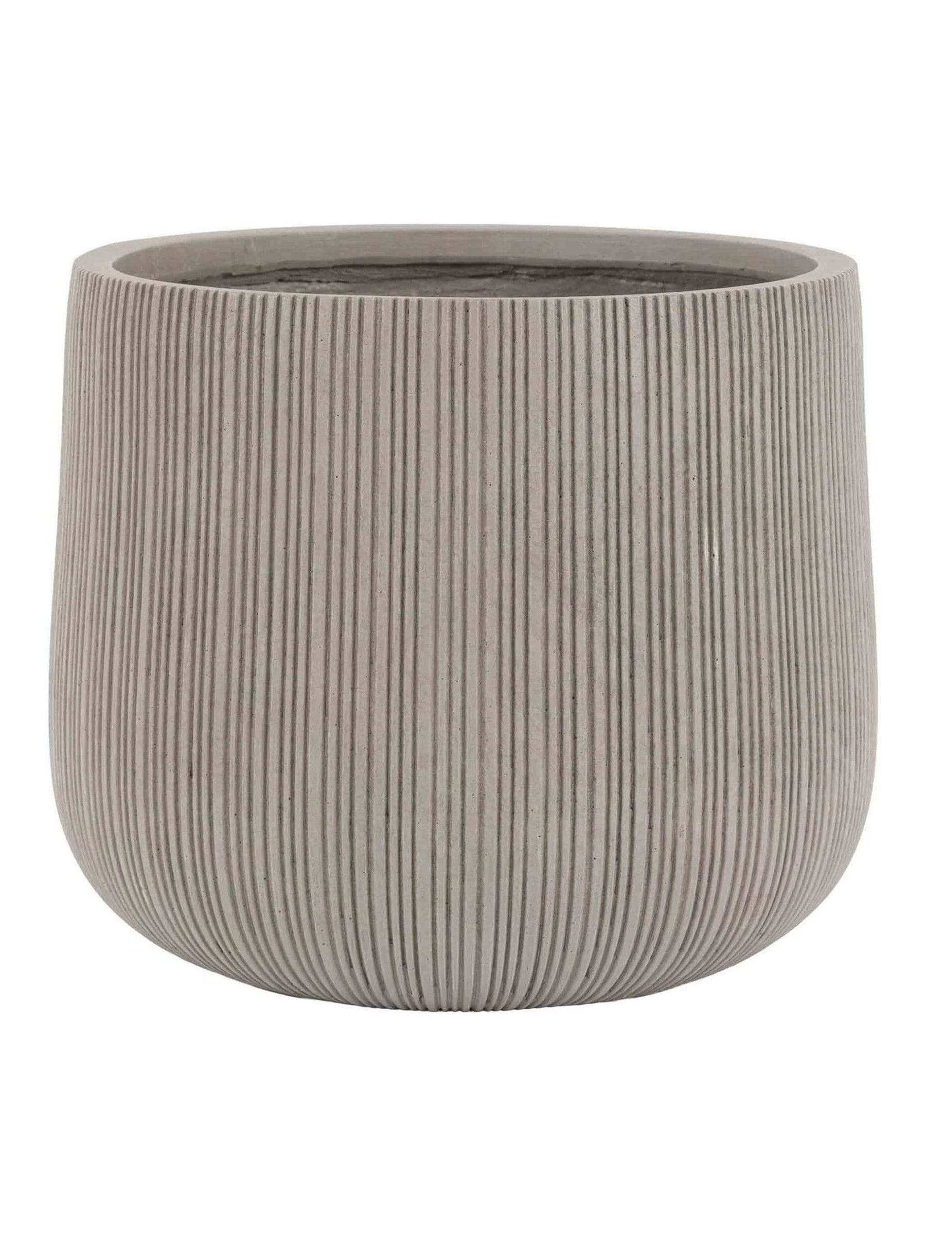 Gallery Home grey outdoor ribbed planter 37cm, imported from the UK