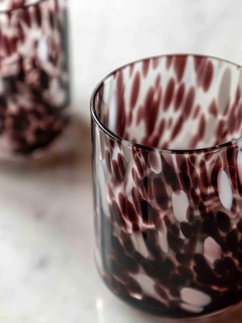Gallery Home brown confetti tumbler glasses 15cm - British product