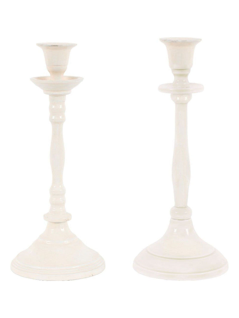 Gallery Home cream metal candlestick 26cm, UK version