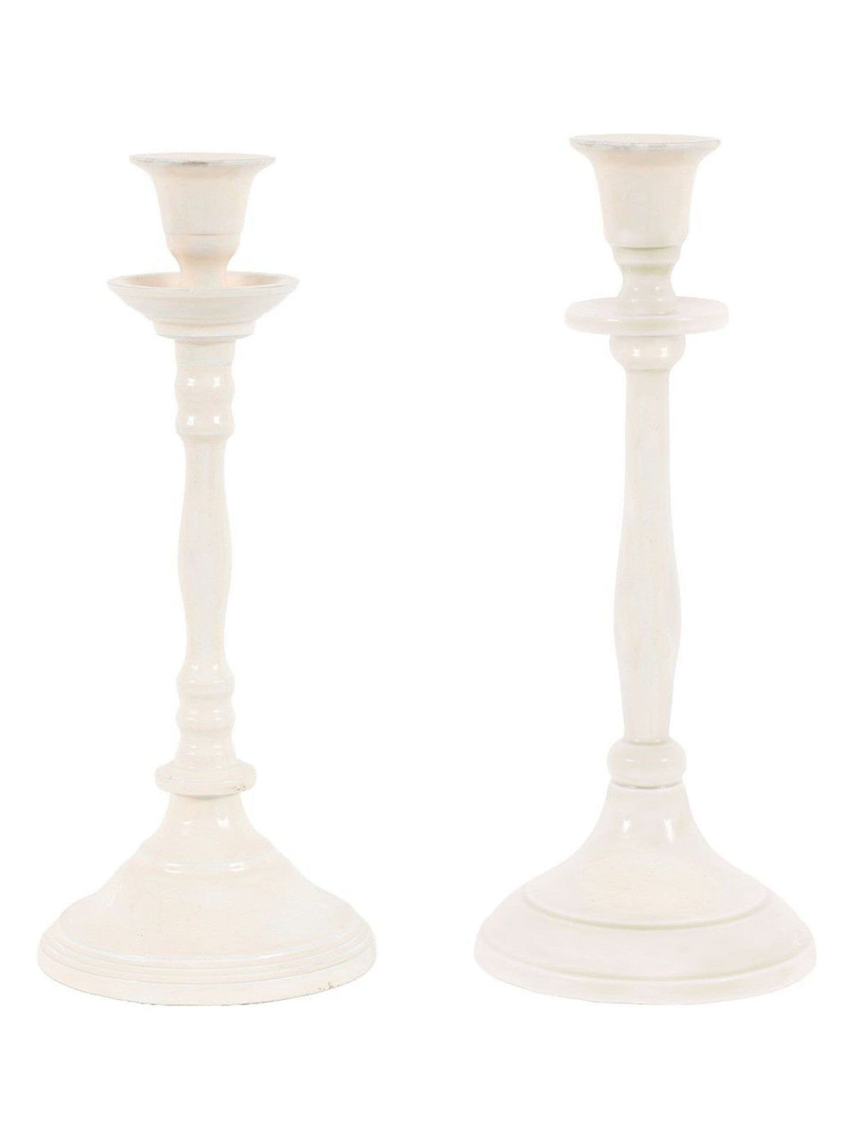 Gallery Home cream metal candlestick 26cm, UK version
