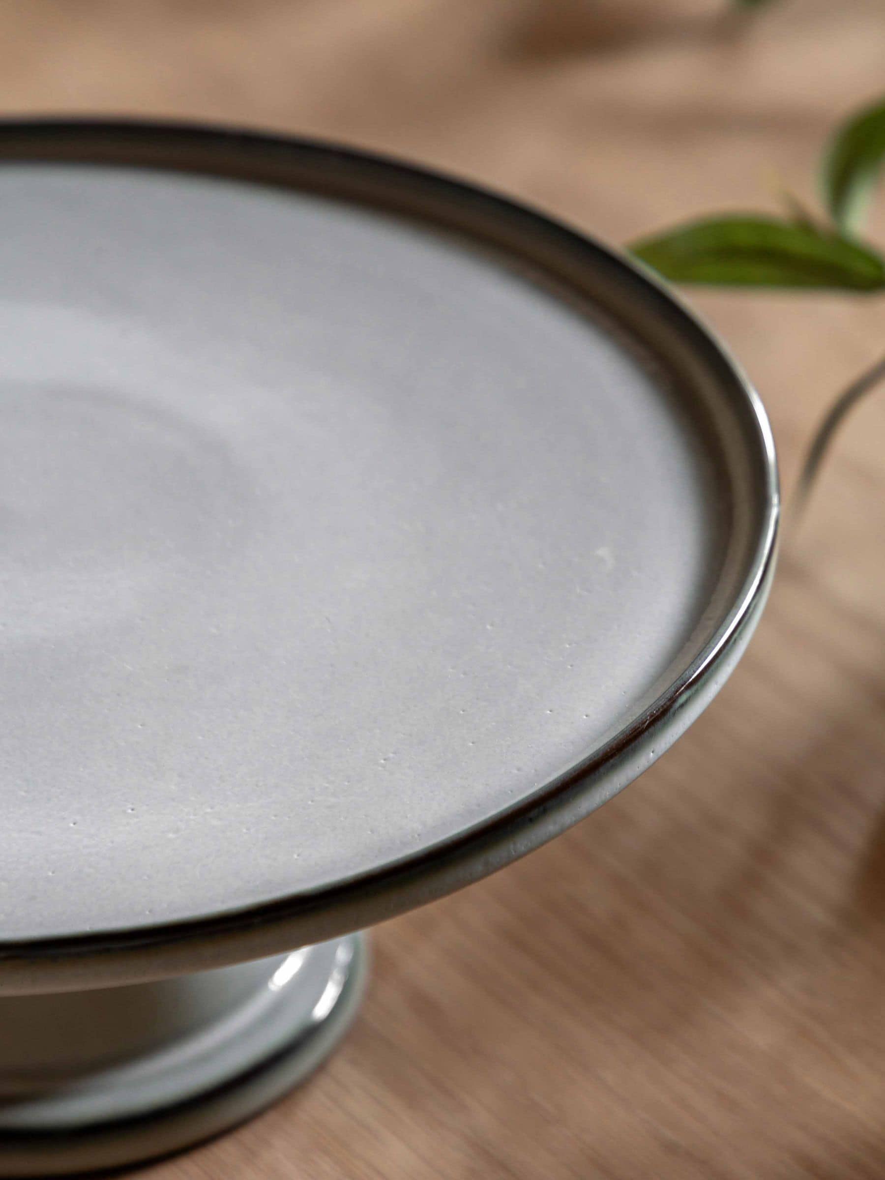 Gallery Home grey reactive glaze cake stand 22cm, UK version