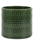 Gallery Home Green Ceramic Embossed Planter, imported from the UK