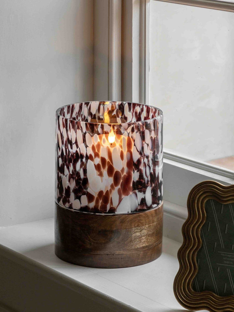 Gallery Home brown speckled hurricane holder, UK version
