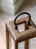 Gallery Home brown mango wood small lantern 44.5cm - British product