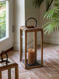 Gallery Home brown mango wood small lantern 44.5cm - British product