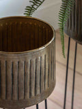 Gallery Home planters gold metal ribbed set of 2 - British product