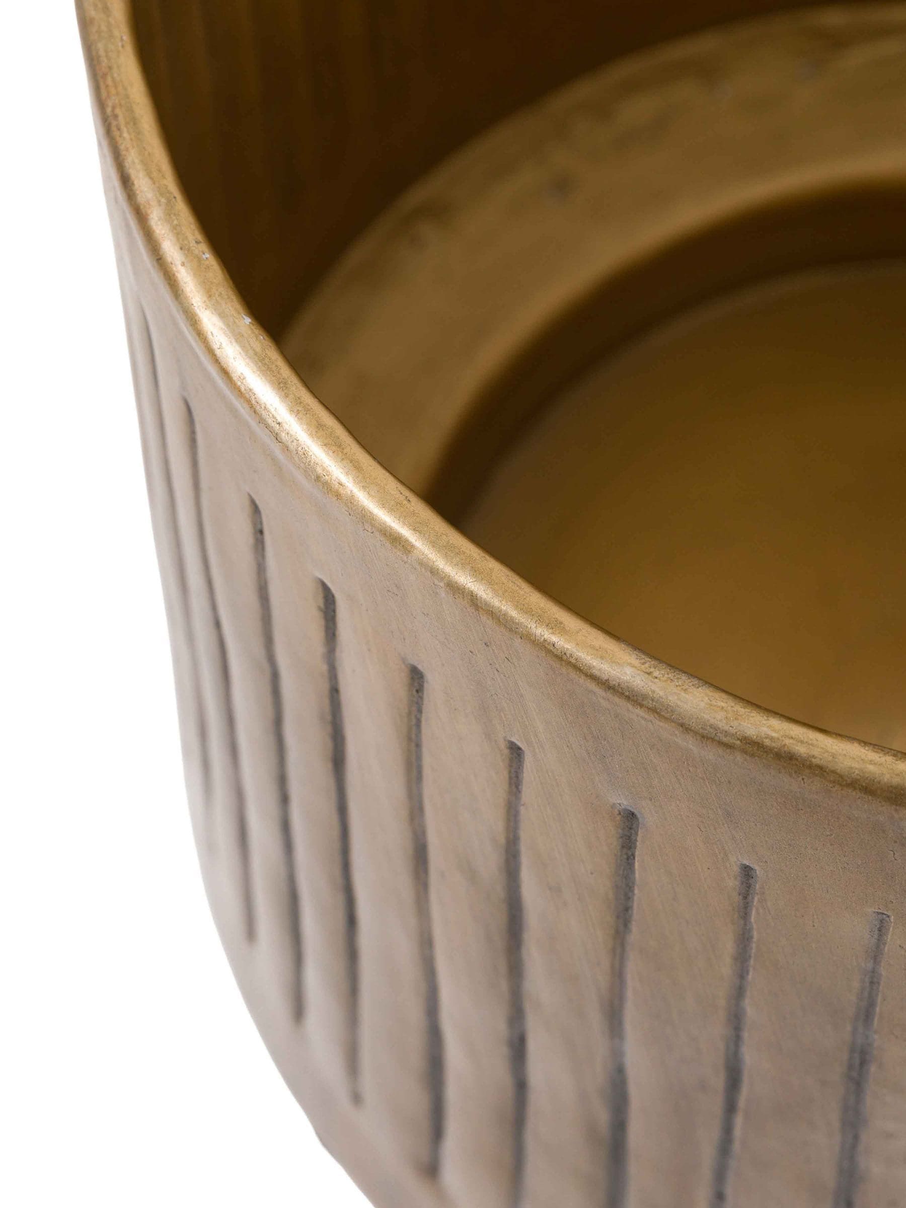 Gallery Home planters gold metal ribbed set of 2 - British product