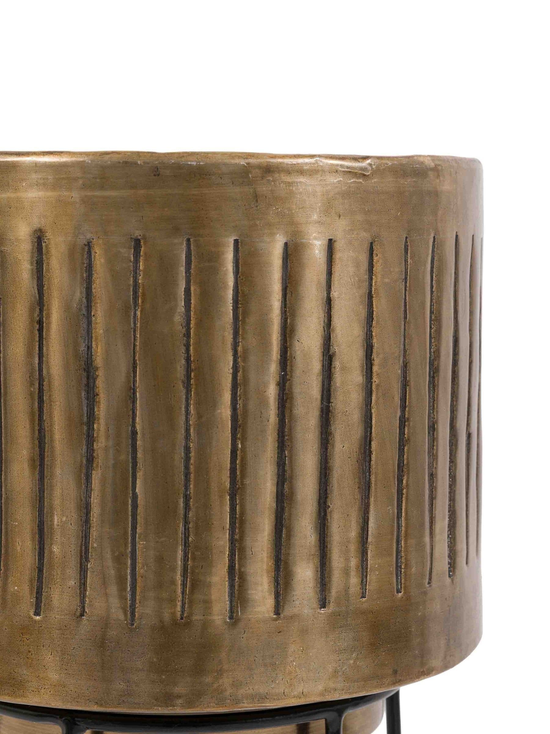 Gallery Home planters gold metal ribbed set of 2 - British product