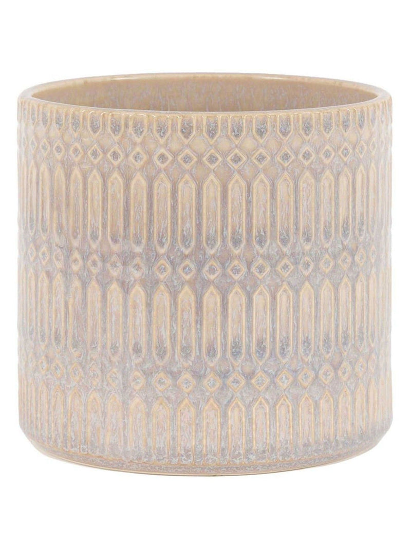 Gallery Home taupe embossed planter 13.5cm - British product