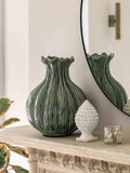 Gallery Home green glazed wavy vase 41cm, UK version