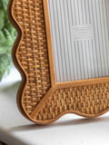 Gallery Home scalloped rattan photo frame 20x25cm, imported from the UK