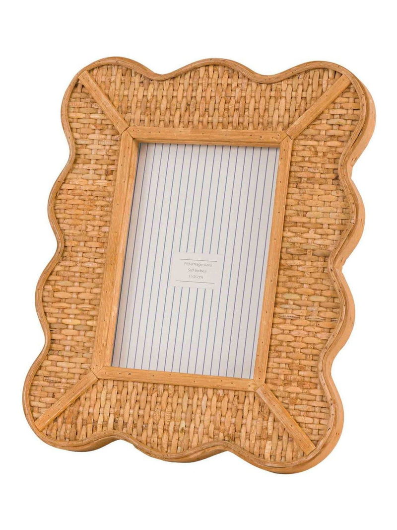 Gallery Home scalloped rattan photo frame 20x25cm, imported from the UK