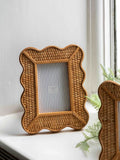 Gallery Home scalloped rattan photo frame 20x25cm, imported from the UK