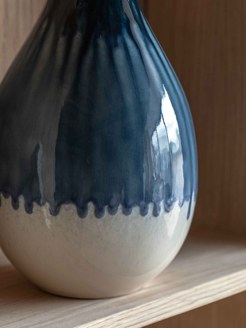 Gallery Home blue reactive style vase 28cm - British product