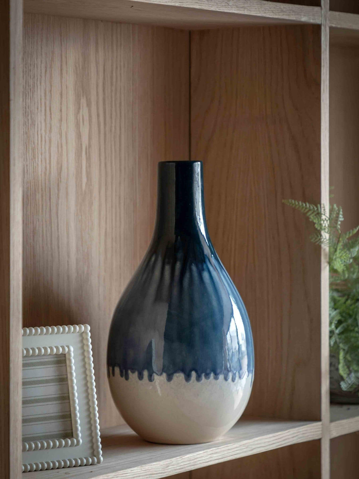 Gallery Home blue reactive style vase 28cm - British product