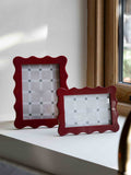 Gallery Home red scallop photo frame 21.5x16.5cm, UK version