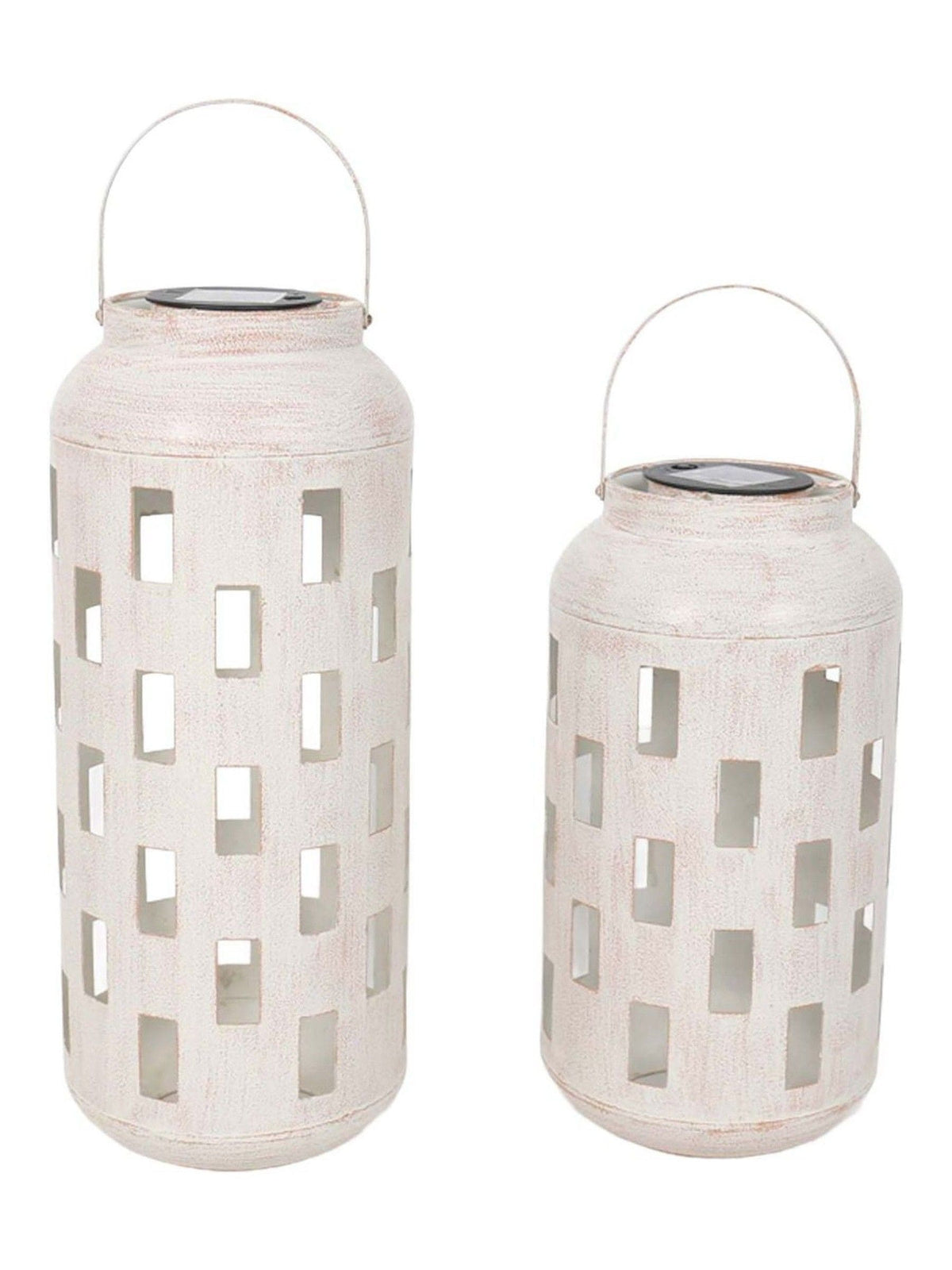 Gallery Home white distressed metal lantern 43.5cm (British brand)