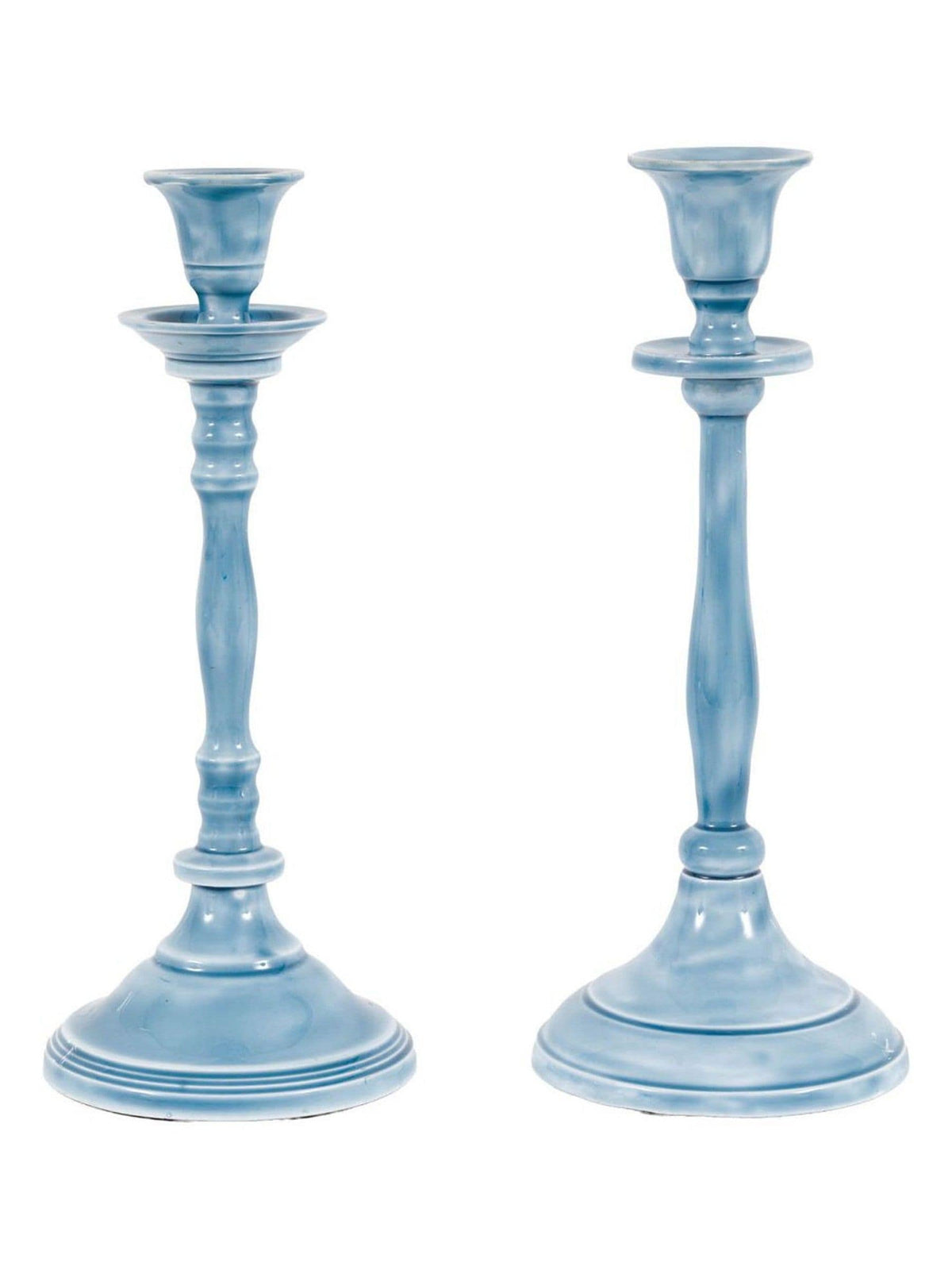 Gallery Home blue metal candlestick 26cm, imported from the UK