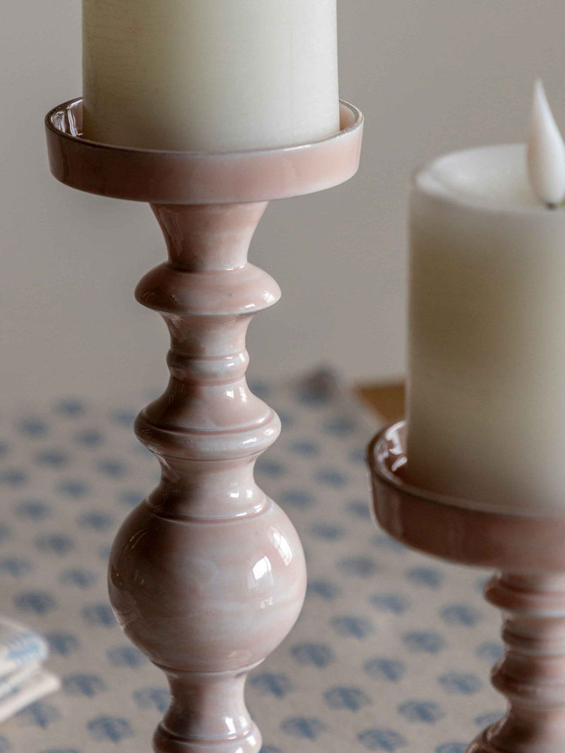 Gallery Home pink metal candle holder 22cm - British product