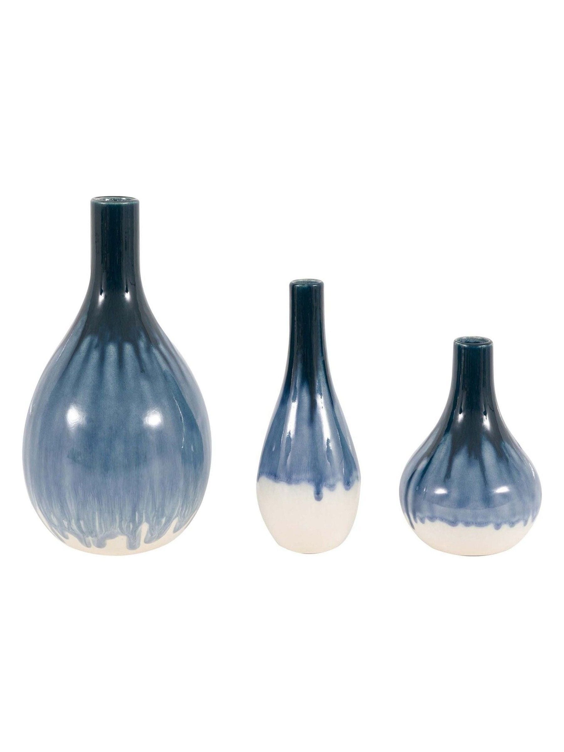 Gallery Home blue reactive style vase 25cm - British product