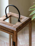Gallery Home brown mango wood large lantern - British product