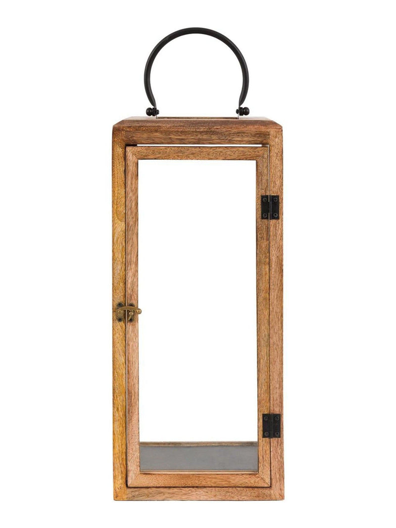 Gallery Home brown mango wood large lantern - British product