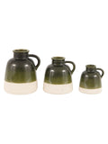 Gallery Home green glaze ceramic bud vases set of 3, UK version