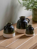 Gallery Home green glaze ceramic bud vases set of 3, UK version