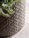 Gallery Home grey embossed ceramic planter for indoor plants - British product