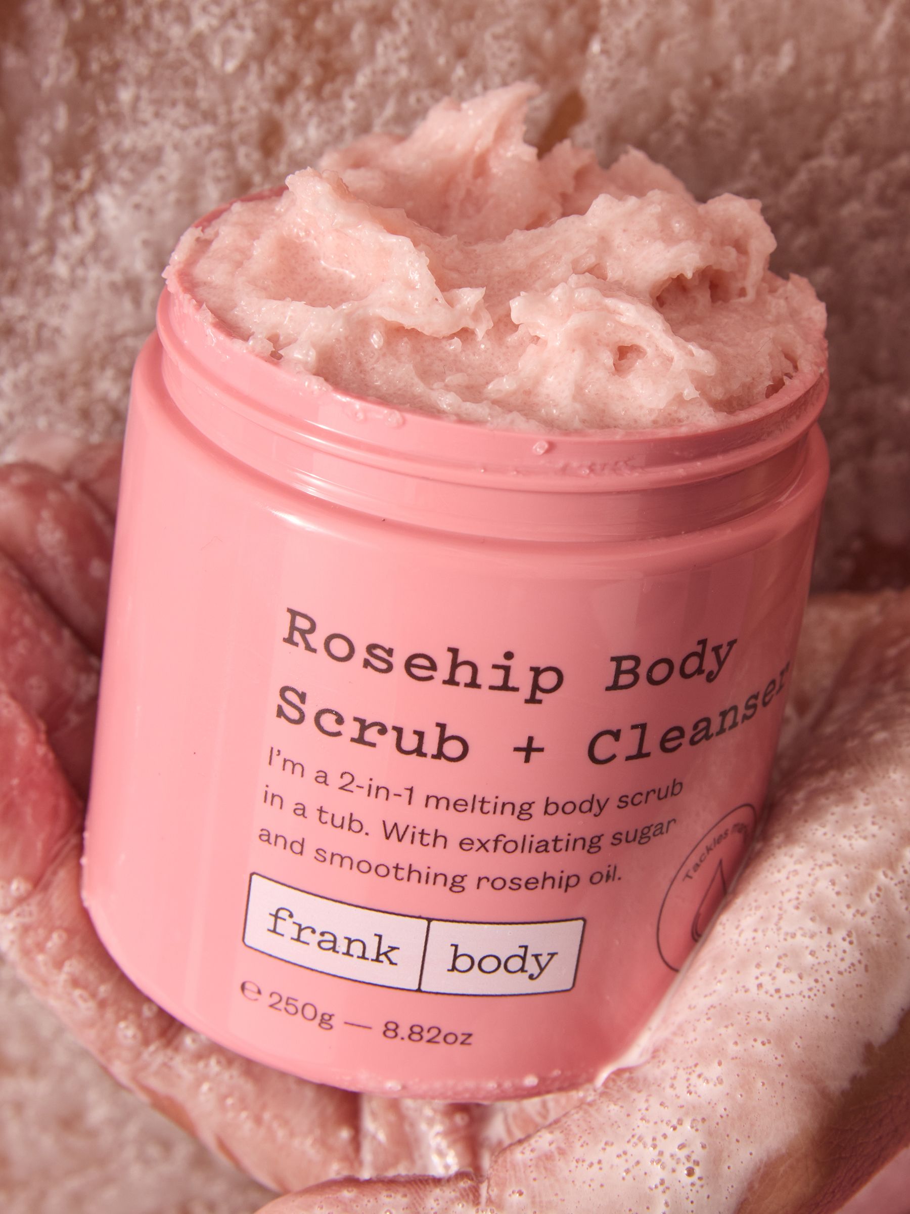 Frank Body 2-in-1 rosehip body scrub cleanser - British product