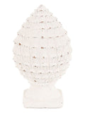 Gallery Home white rustic pinecone sculpture 20cm, UK version