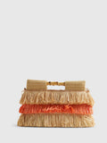 River Island orange stripe raffia clutch bag - British product