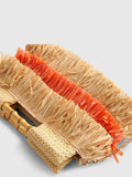 River Island orange stripe raffia clutch bag - British product